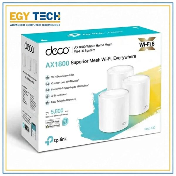 TP-Link Deco X20 AX1800 Whole Home Mesh Wi-Fi 6 System (3-pack)