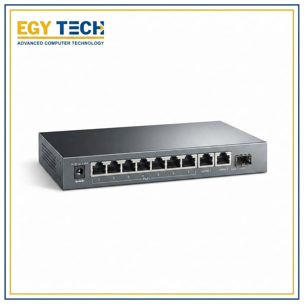 TP-Link / ES210GMP / Omada 8 Port Gigabit POE ( 8 POE – 123 Watt ) & 1× GE RJ45 Port + 1× SFP/RJ45 Combo Port Easy Managed Switch