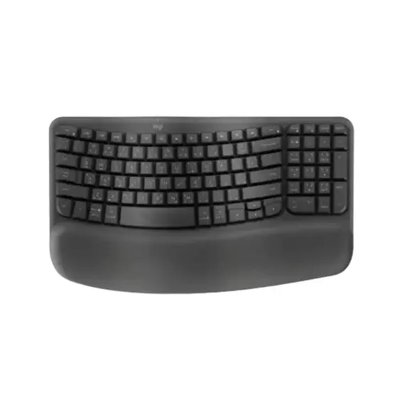 Logitech Wave Keys Wireless Ergonomic Keyboard with Cushioned Palm Rest 920-012312