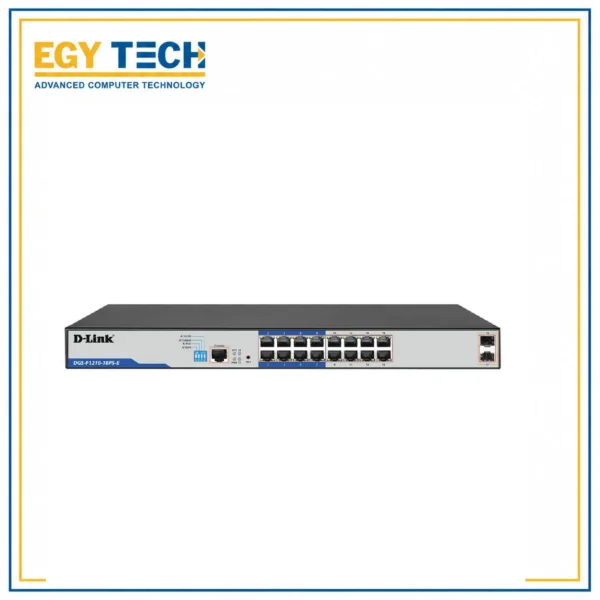 D-Link / DGS-F1210-18PS / 16 port Gigabit ( 16 poe – 150 watts ) Long Range 250m PoE+ & 2 SFP ports Smart Switch