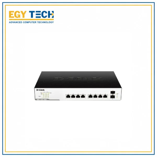 D-Link 8-Port Gigabit Smart Managed PoE Switch with 2 SFP Ports DGS-F1100-10PS-E