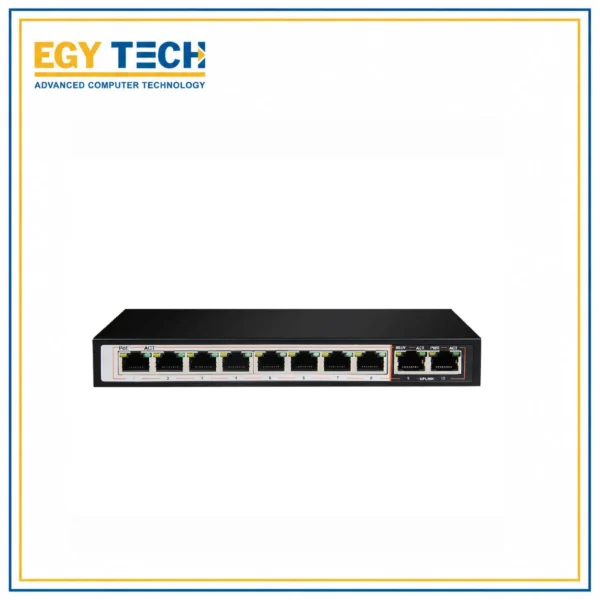 D-Link / DGS-F1010P-E / 8 port POE Gigabit ( 8 Port + 96 Watt ) Long Range 250M + 2 Uplink Port Switch