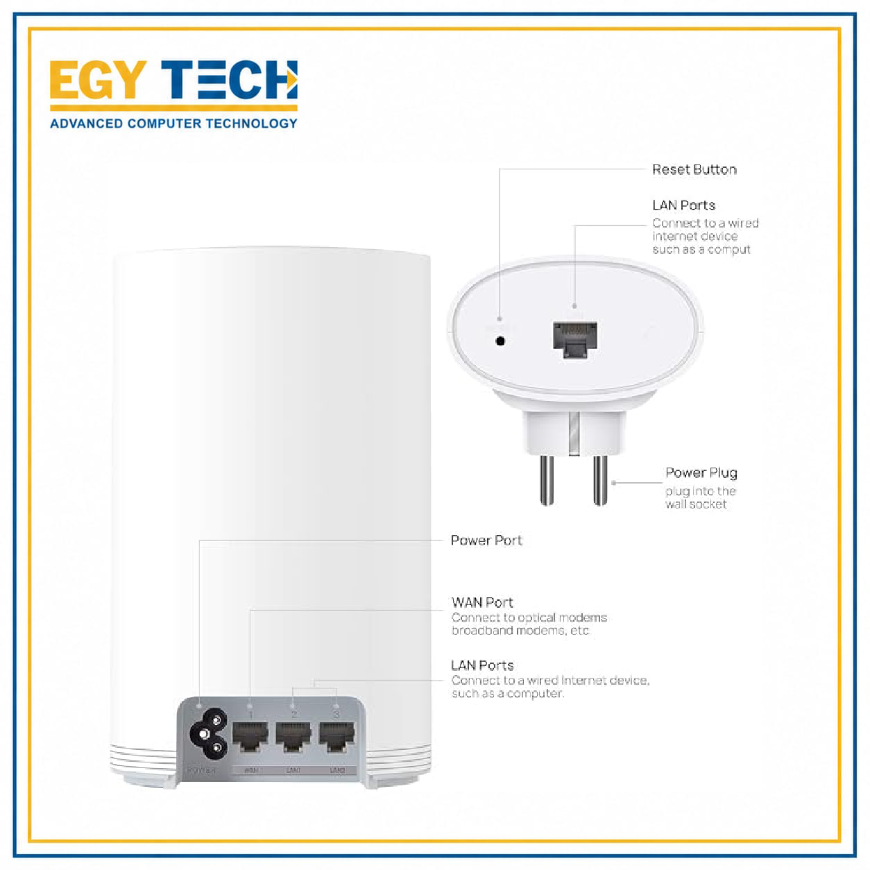 HUAWEI HUW-WS5280-1PLUS2-WHT (1 Base + 2 Satellites) Router, Home Wi-Fi Q2 Pro System, Gigabit Powerline, Full GE Ports, Seamless Roaming, Lower Latency, Plug & Play - White
